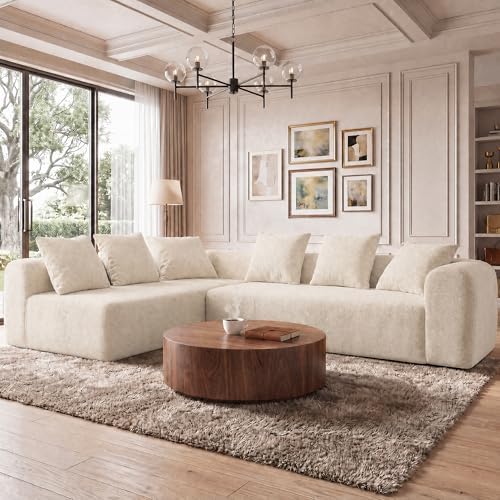 Claiks 106" Cloud Boneless Couch, L-Shaped Sectional Sofa by CLAIKS