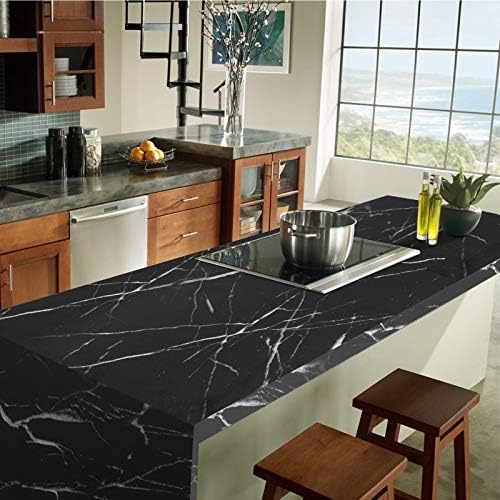 Marble Contact Paper Black Extra Wide Peel and Stick - Image 5