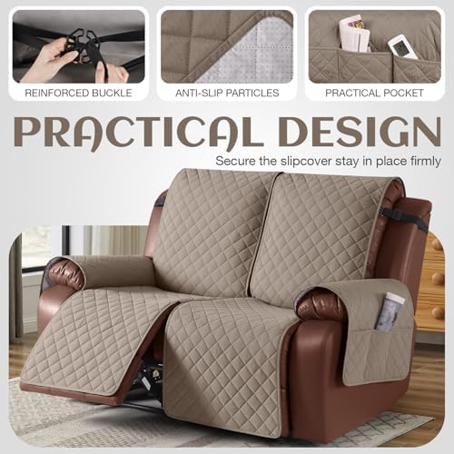KinCam Waterproof Loveseat Recliner Covers Washable, 2 Seater - Image 4