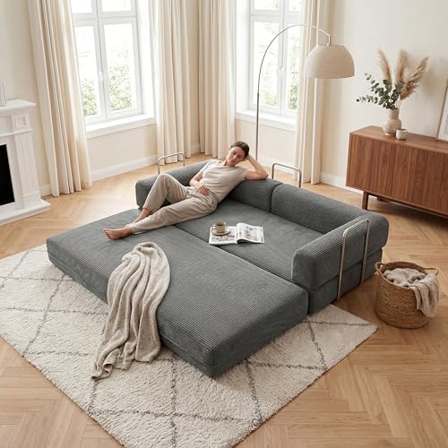 Futon Sofa Bed Modular Loveseat Sleeper Folding Pull Out Couch - Image 3