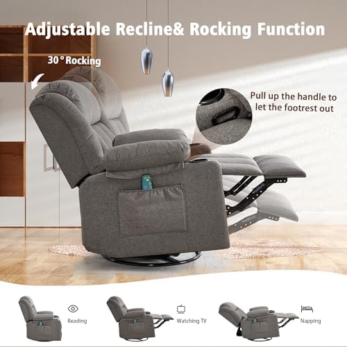Ketaiyou Rocker Swivel Recliner Chair - Image 5