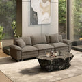 HERA'S HOUSE 124" Oversized Modular Sectional Straight Sofa, Chenille Ash by HERASHOUSE
