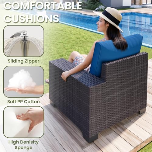 7-Piece Outdoor Patio Furniture Set, 6-Seat All-Weather PE Rattan Wicker Patio - Image 4
