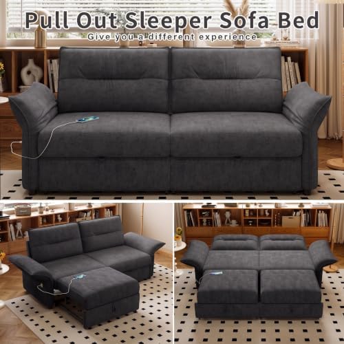 85" Convertible Queen Pull Out Sleeper Sofa Bed - Image 5
