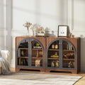 Sideboard Buffet Cabinet with Storage, Arched Glass Doors and Adjustable Shelves by beronbaer