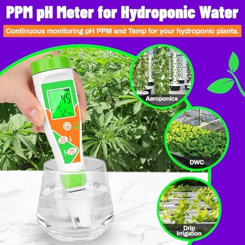 pH Meter for Water Hydroponics Nutrient 4 in 1 Digital EC pH TDS Temp Meter for - Image 5
