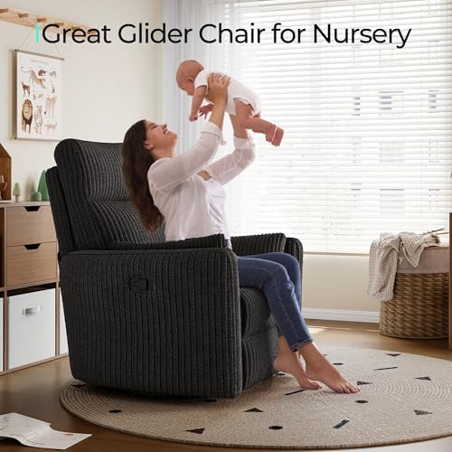 LINSY HOME 360 Swivel Nursery Rocking Chair - Image 3