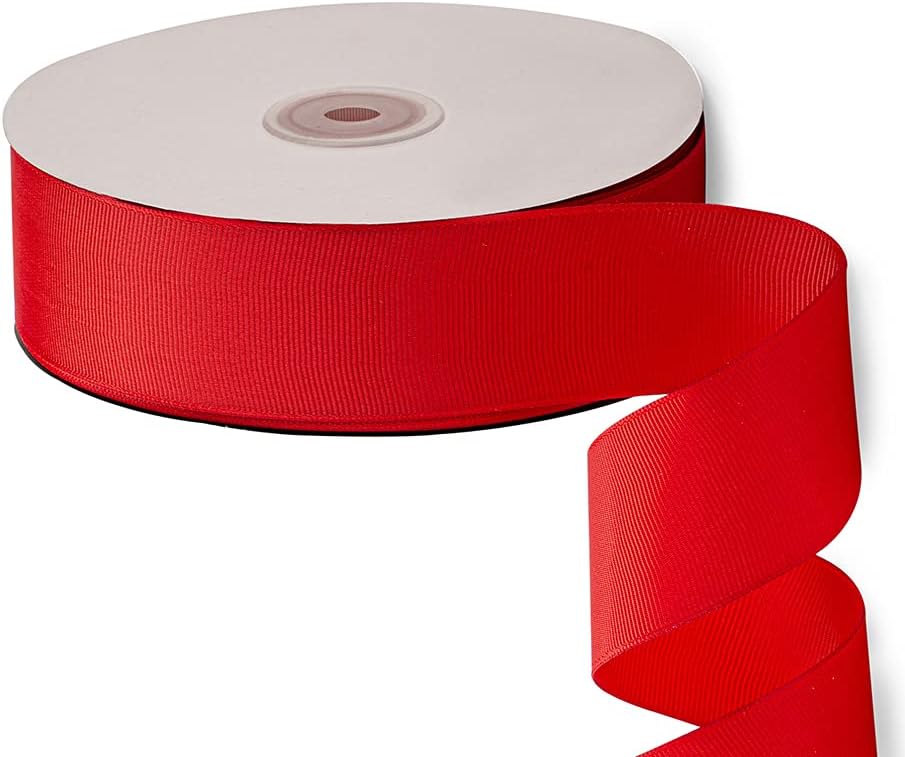 LIUYAXI 1-1/2" X 50 Yards Solid Red Grosgrain Ribbon, Perfect for Crafts, Wedding Decor, DIY Hair Accessories, Sewing, Gift Package Wrapping and More