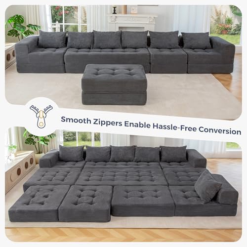 MAXYOYO 7-Seater U-Shaped Modular Sectional Sofa Couch - Image 5