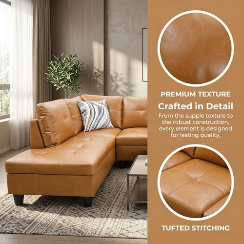 L-Shaped Sectional Sofa, Modern 4-Seat Couch - Image 4
