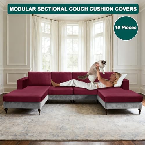 10 Pieces Sofa Cushion Covers for U-Shaped Modular Sectional Couch - Image 3