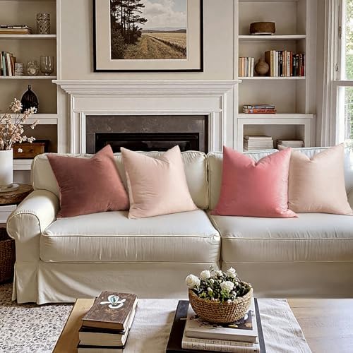 MIULEE Velvet Throw Pillow Covers 20x20 Inch Pack of 2 Jam - Image 3