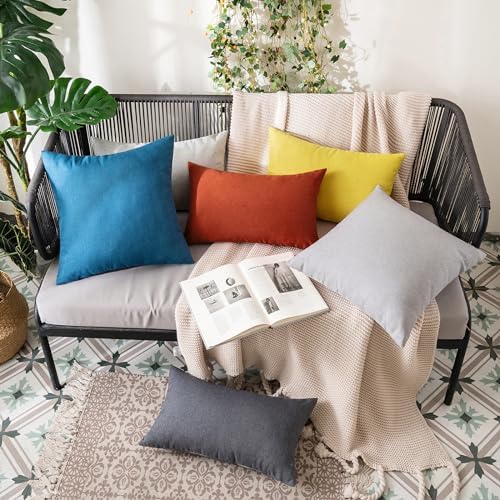 MIULEE Decorative Outdoor Pillow Covers Fall 12x12 Burnt Orange - Image 3