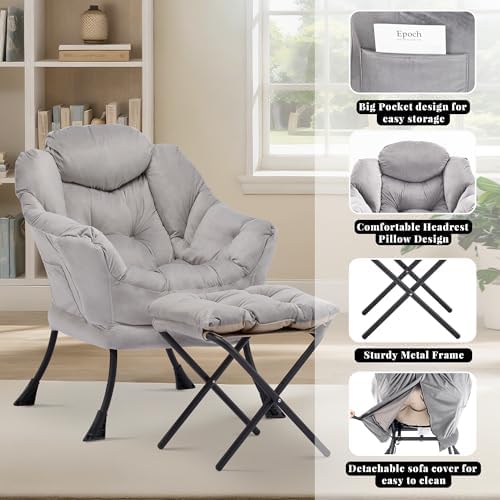 Lazy Chair with Ottoman, Comfy Reading Chair - Image 5