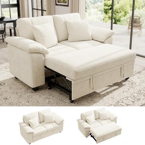 Ihanherry 61" Loveseat Sleeper Sofa, 2-in-1 Pull Out Couch Bed by iHanHerry