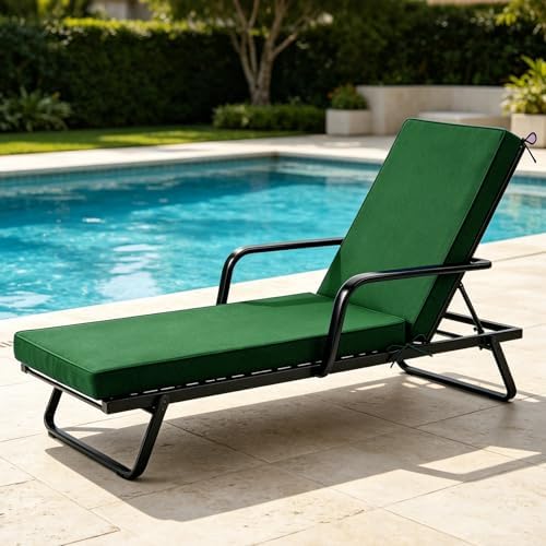 Chaise Lounge Cushions Outdoor, Forest Green by TheKorva