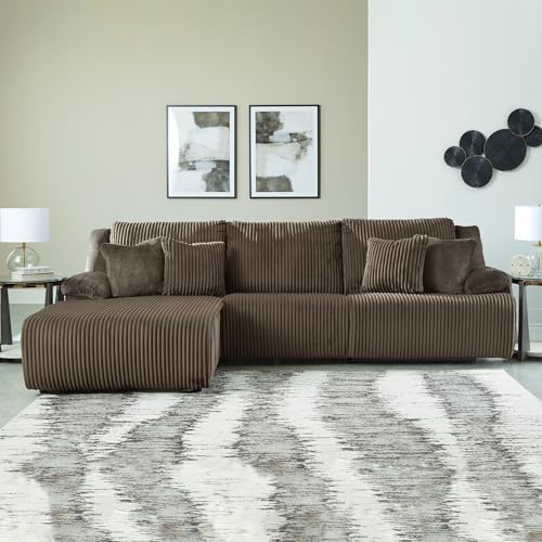 Signature Design by Ashley 3-Piece Reclining Sectional, Chocolate Brown - Image 2
