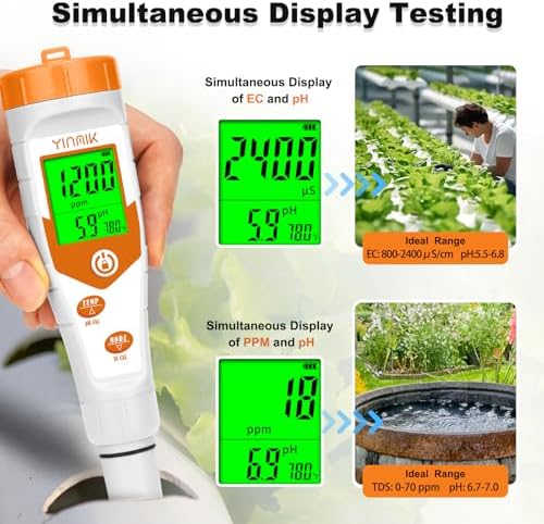 Hydroponics EC pH Tester, Simultaneous Display pH ppm - Image 2