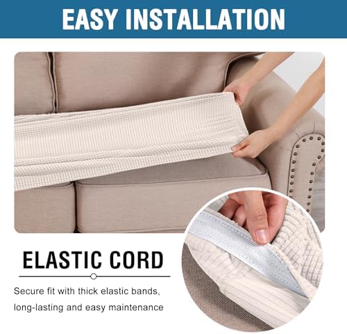 H.VERSAILTEX Super Stretch Individual Seat Cushion Covers Sofa Covers Couch - Image 5