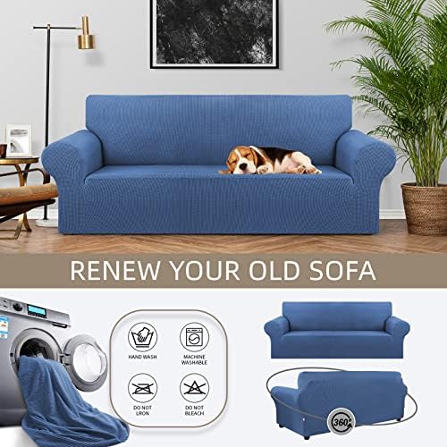KEKUOU Stretch Couch Covers for Sofa, 3 Cushion Couch Slipcover - Image 3