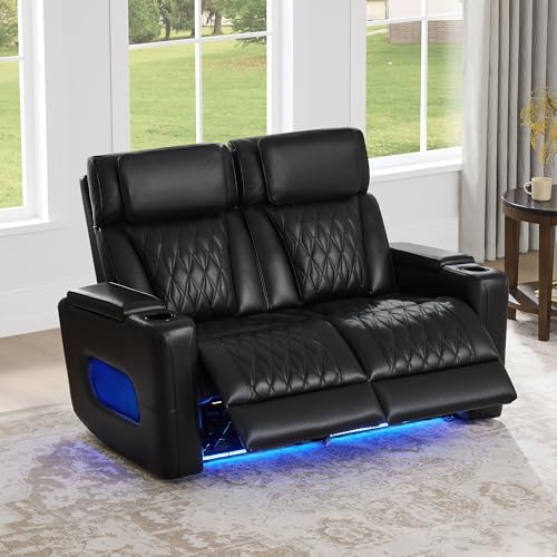 Watson & Whitely Genuine Leather Power Reclining Loveseat by WatsonWhitely