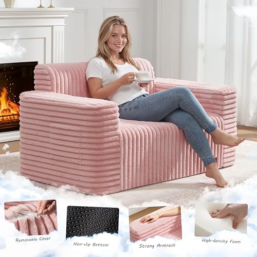 ZurNesfure Sofa Couch Loveseat Boneless Sofa - Image 3