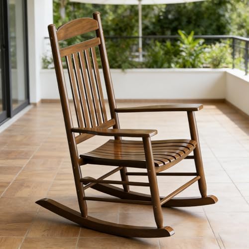 Wooden Outdoor Rocking Chair, Weatherproof Oversized Rocking Chair, Heavy Duty - Image 3