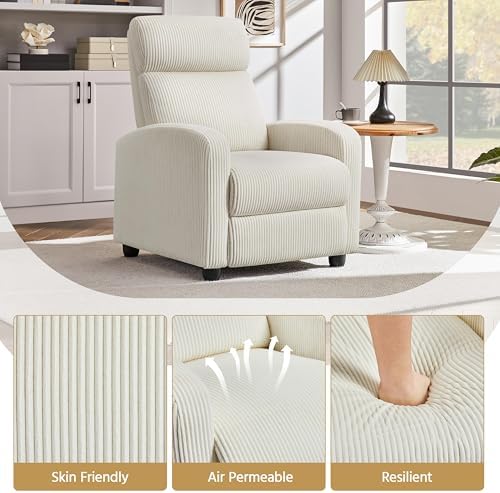 Yaheetech Recliner Chair with 3 Adjustable Angles Living Room Chairs Beige - Image 6