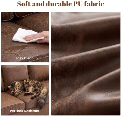 Kingfun Faux Leather 3 Seater Sofa - Image 5
