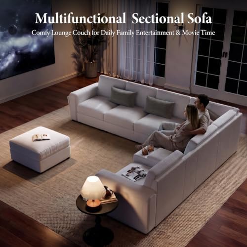 Vesgantti Modular 8-Seater Chenille L Shaped Sectional Sofa - Image 3