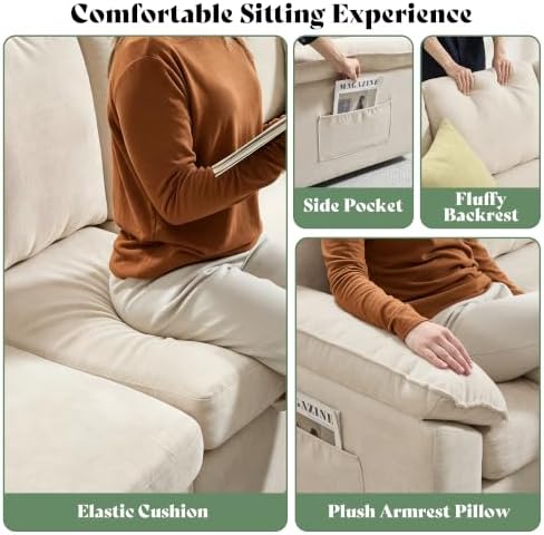 AMERLIFE 104" Sofa Bed, Sectional Sleeper Sofa - Image 5