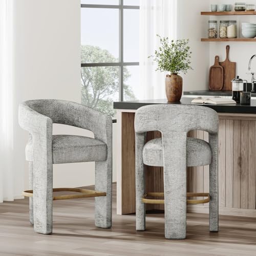 Jofran Gwen Gray Upholstered Counter Stool - Image 2