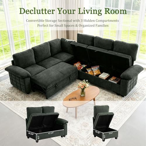 Modern L-Shape Sleeper Sofa - Image 5