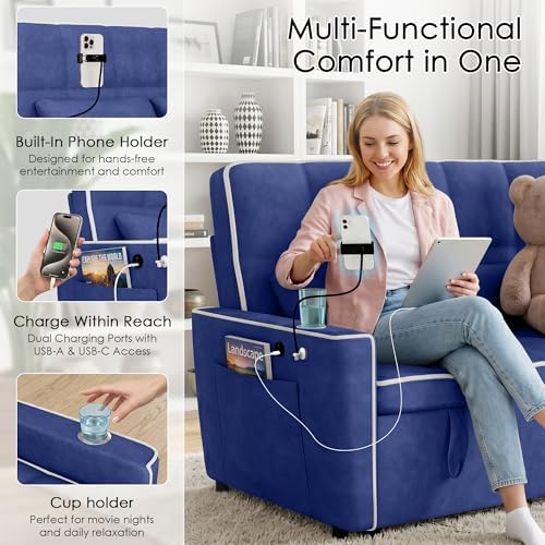 54'' Sleeper Sofa, Convertible Sofa Bed - Image 4