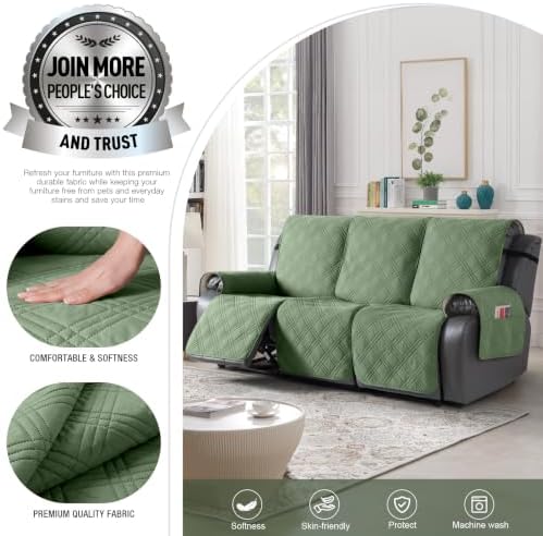 TAOCOCO 100% Waterproof Recliner Sofa Cover, Non Slip Split Couch Covers - Image 4