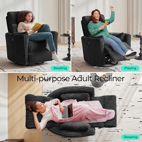 LINSY HOME 360 Swivel Nursery Rocking Chair - Image 5