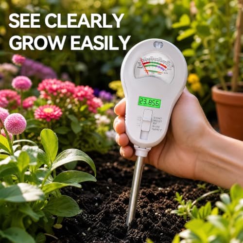 Soil Test Kit, 6-in-1 Soil Moisture Meter, PH/Sunlight/Soil Moisture/Fertility - Image 7