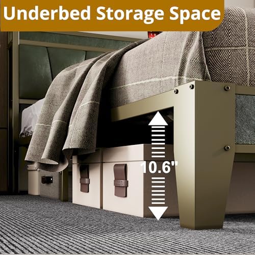 LIKIMIO King Bed Frame with Storage Headboard & Charging Station - Image 4