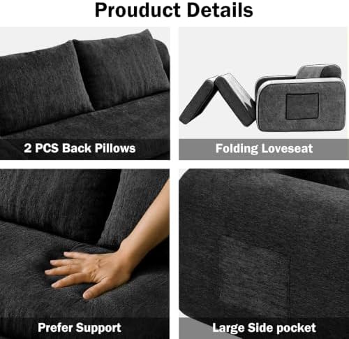 Fold Out Chair Bed, Folding Sofa Bed, 2 in 1 Convertible Sleeper Chair Bed - Image 6