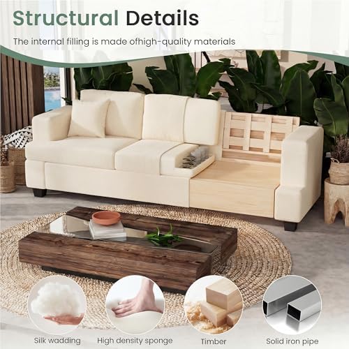 Fiona's magic 4 Seats Couch Set, 2 Piece Set Comfy Sofa, Loveseat Sofa*2 - Image 4