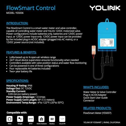 NSF Certified Pulse Meter + Shutoff Valve Kit, FlowSmart Controller YS5006 - Image 5