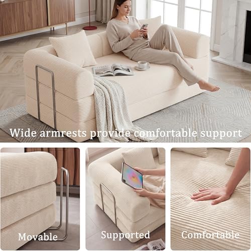 Futon Sofa Bed Modular Loveseat Sleeper Folding Pull Out Couch - Image 5