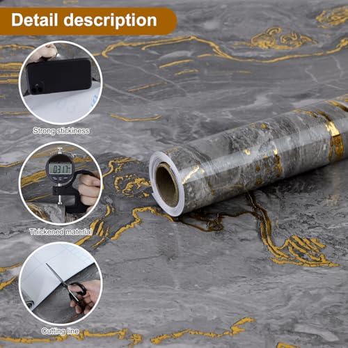 Glossy Thick Marble Contact Paper - Image 3
