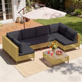 LHBcraft 7-Piece Patio Furniture Set, Handmade Rattan Outdoor Furniture Set by LHBcraft-US