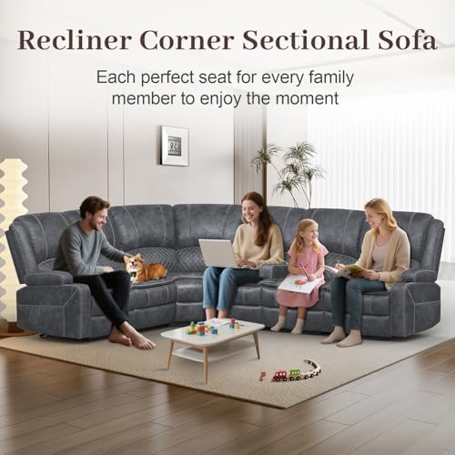 6 Seater Reclining Sofa Set, Modern Living Room Couch Set - Image 3