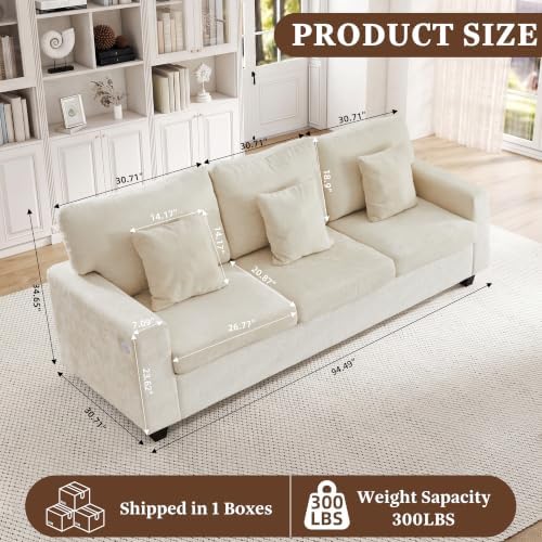 94.5'' 3-Seater Sofa Couch - Image 2