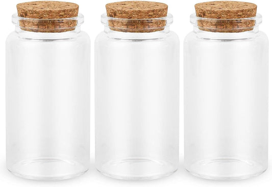 3PC100ML Empty Glass Jars with Cork Stoppers for DIY Art Crafts Projects Decoration Party Supplies and Wedding Party Favors for DIY Art Crafts Projects Decoration Party Supplies Wedding