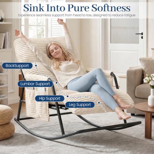 Oversized Corduroy Rocking Chair - Image 5