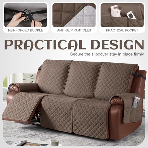 KinCam Waterproof Recliner Sofa Covers Washable, 3 Seater - Image 3