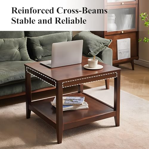 Side Table, Solid Wood Square End Table - Image 5